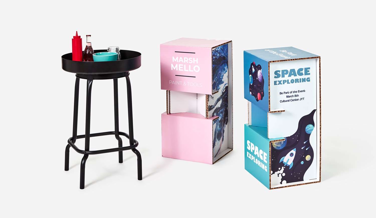 Hauts tabourets en carton