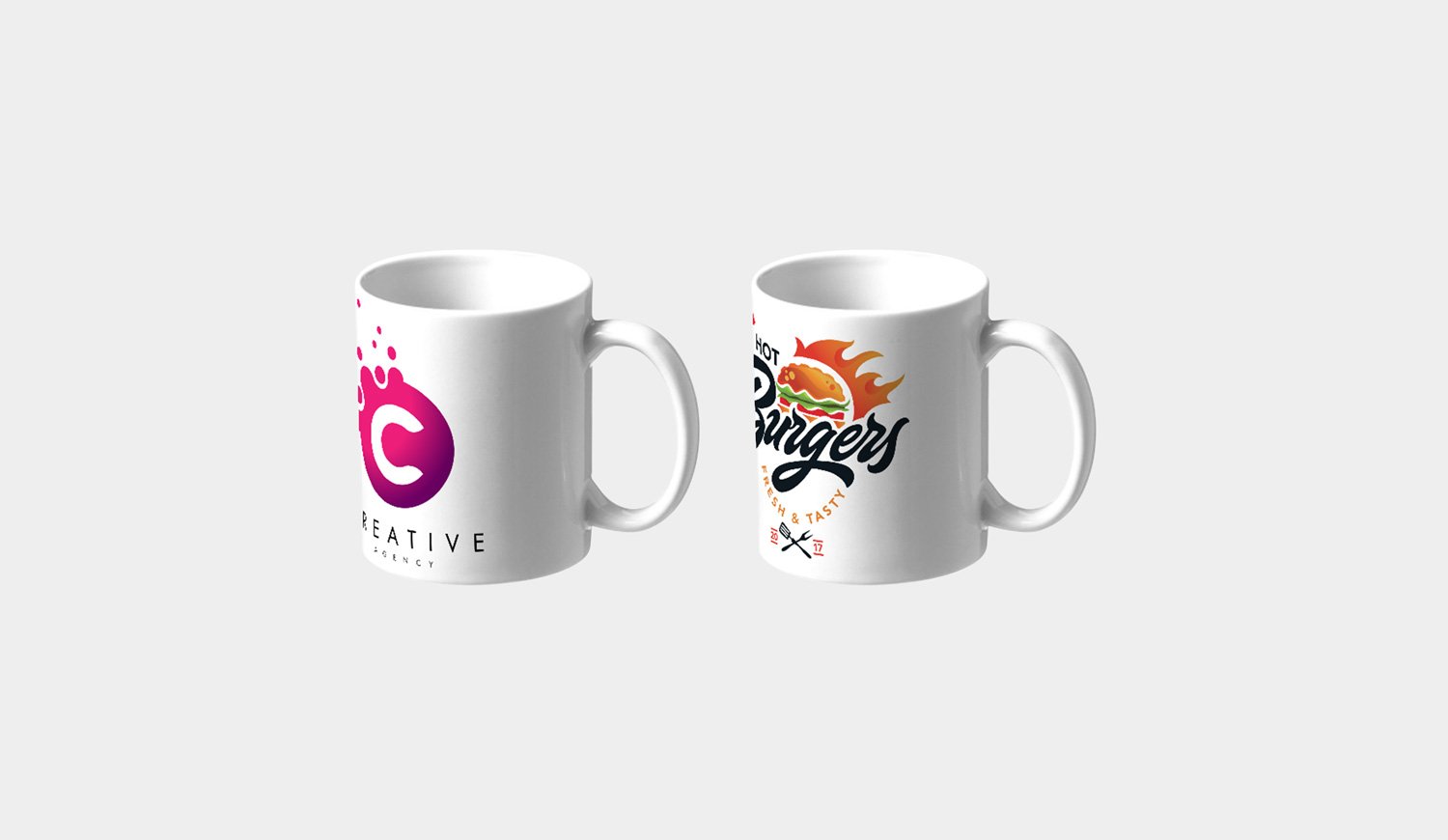 Tasses en céramique en quadrichromie