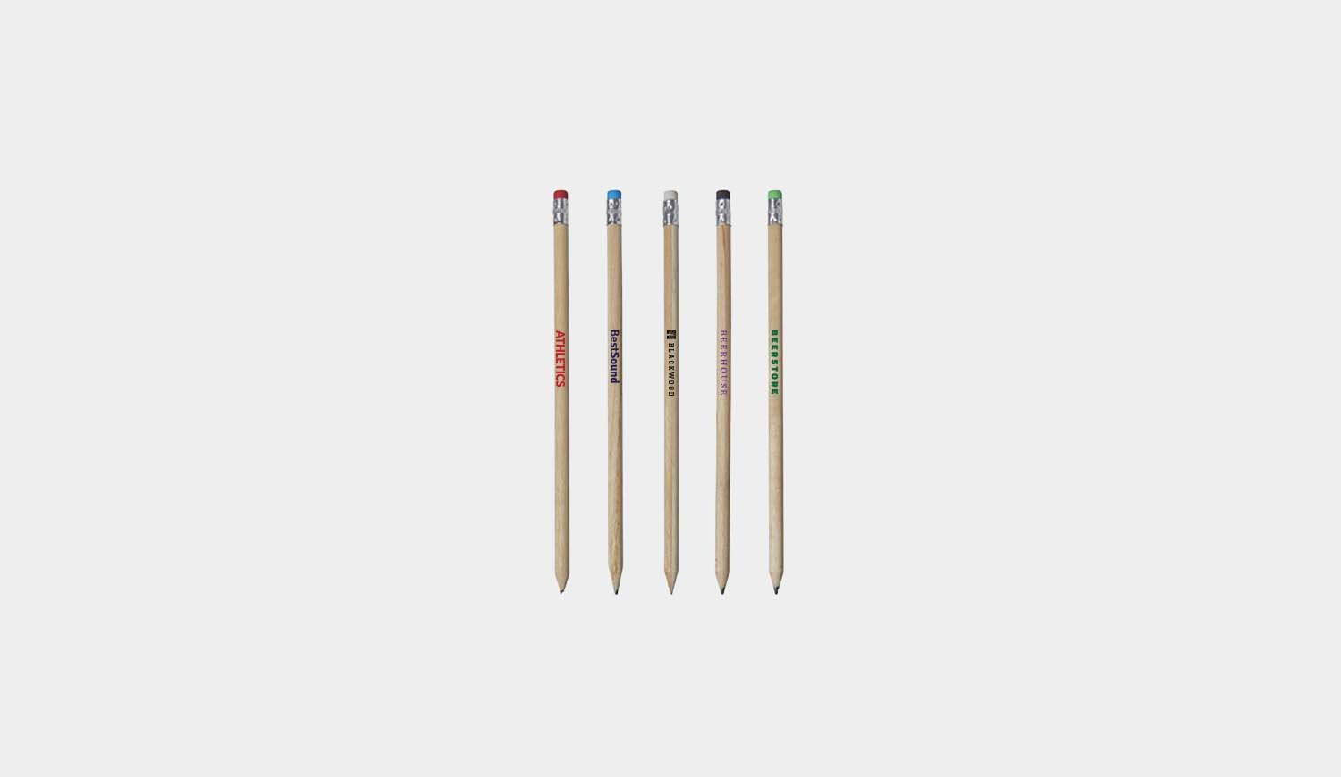 Crayons à papier en bois avec gommes colorées Cay